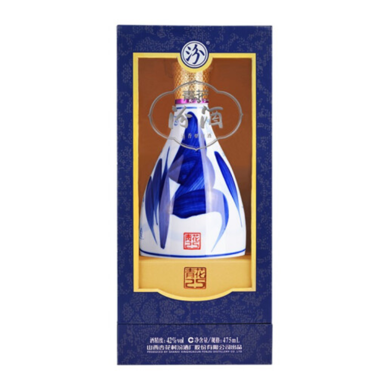 山西汾酒杏花村酒 42度青花25 475ml 清香型白酒（六瓶整箱装）